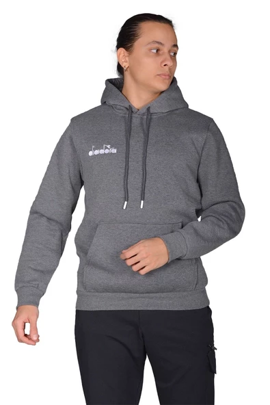 Diadora Bergamo - Erkek Antrasit Pamuklu Spor Sweatshirt - DDBER1030016 ürün görseli 1
