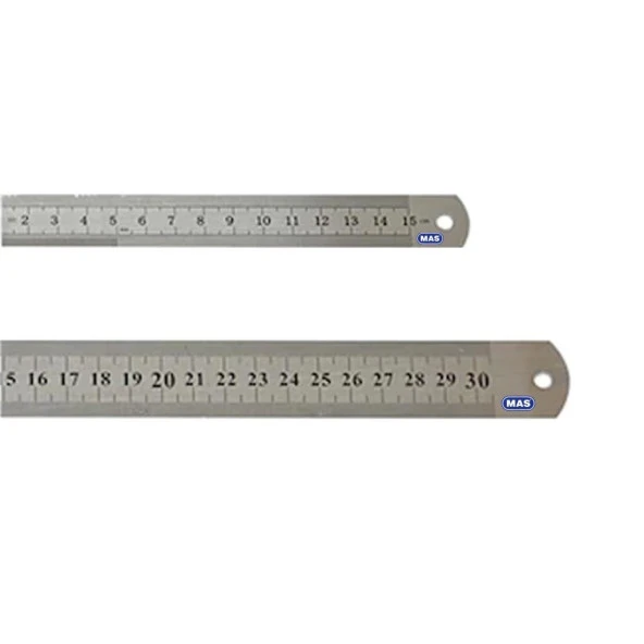 Mas Çelik Cetvel 15 Cm + 30 Cm - 2'li Set ürün görseli 1
