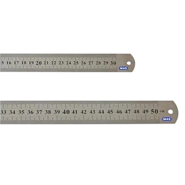 Mas Çelik Cetvel 30 Cm + 50 Cm - 2'li Set ürün görseli 1
