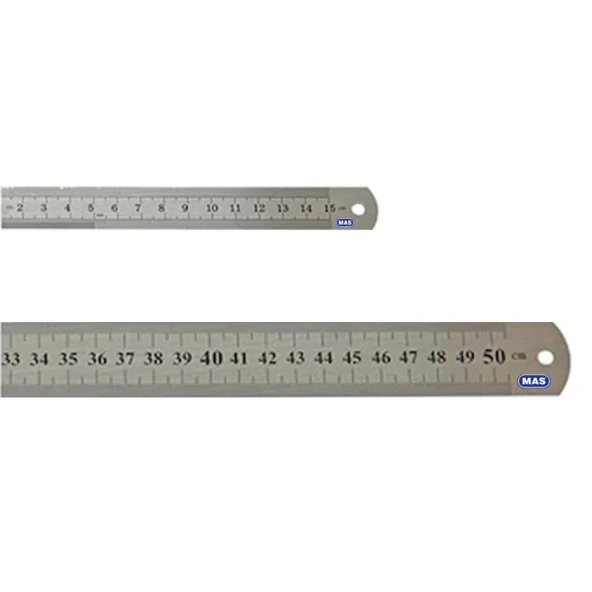 Mas Çelik Cetvel 15 Cm + 50 Cm - 2'li Set ürün görseli 1