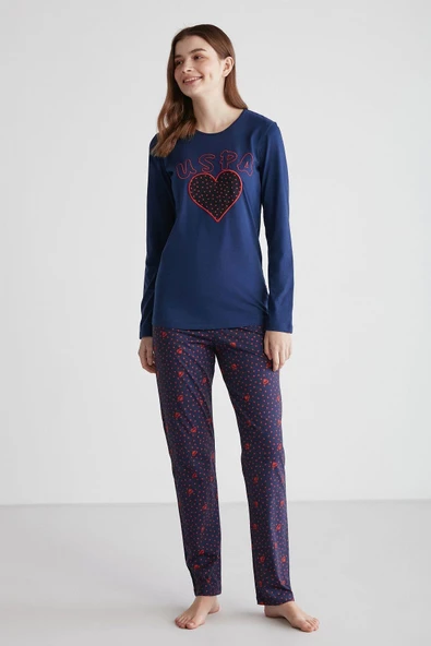 U.S. Polo Assn. 16967 Kadın Yuvarlak Yaka Pijama Takımı ürün görseli 1