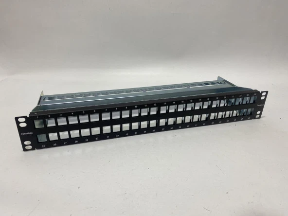 Corning 48 Port Boş Keystone Patch Panel 19inç CAXXSV-04808-C002 - Resim 2
