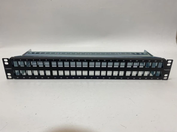 Corning 48 Port Boş Keystone Patch Panel 19inç CAXXSV-04808-C002 - Resim 3
