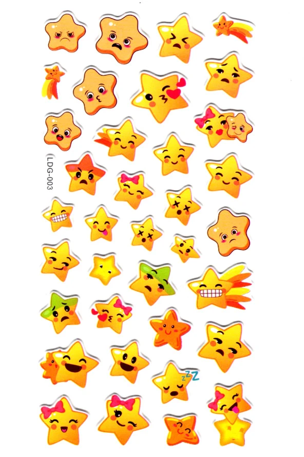 Sticker Kabartmalı Stiker Defter, Planlayıcı Etiket (Ldg003)-17x9 cm - Yıldız Emoji ürün görseli 1