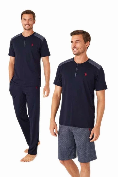 U.S. Polo Assn. 12032 Erkek 3'Lü Pijama Takım ürün görseli 1