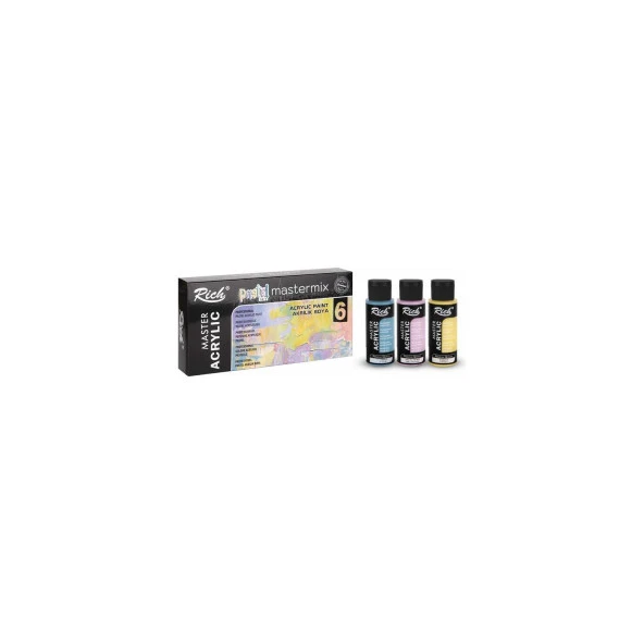 Rich Mastermix Akrilik Boya Pastel Renkler 6 x 60CC 6 Pastel Renk ürün görseli 1