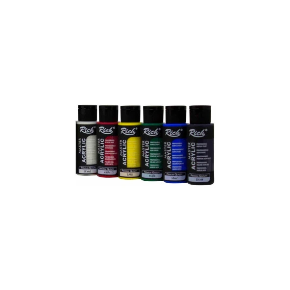 Rich Akrilik Set Master-Mix 60 CC 6 Renk Akrilik Boya Seti ürün görseli 1
