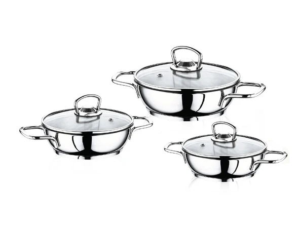 Safinox Eco 6 Parça Tel Kulplu Çelik Omlet Sahan Seti 14-16-18 cm ürün görseli 1