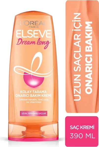 Loreal Paris L'oreal Paris Elseve Dream Long Kolay Tarama Saç Bakım Kremi 390ML ürün görseli 1