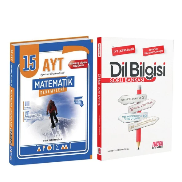 Apotemi AYT Matematik Deneme ve AKM Dil Bilgisi Soru Bankası Seti 2 Kitap ürün görseli 1