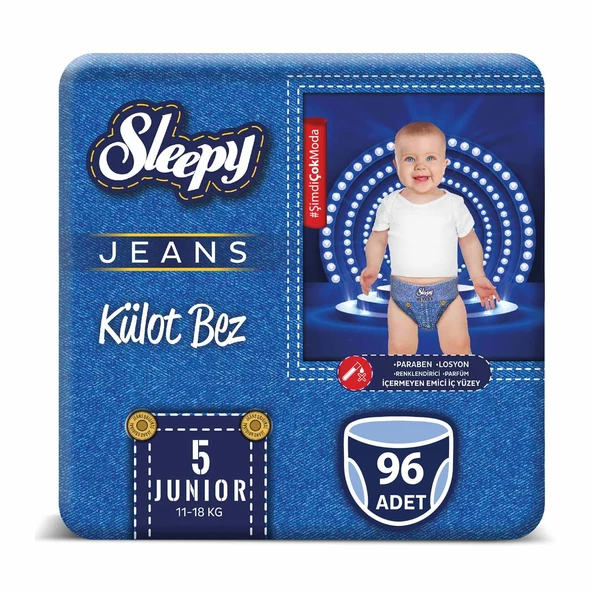 Sleepy Jeans Külot Bez 5 Beden Junior 4'lü Jumbo 96 Adet ürün görseli 1