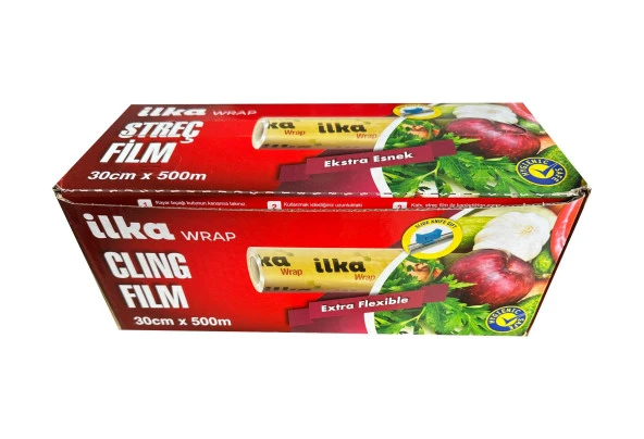 İlka Şeffaf Mutfak Rulo Streç Film Folyo - 30 Cm. x 500 Metre - Gıdaya Uygun - 1 Paket ürün görseli 1