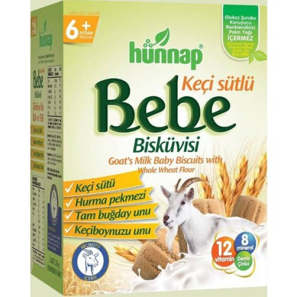 HÜNNAP KEÇİ SÜTLÜ BEBE BİSKÜVİSİ 400 GR ürün görseli 1