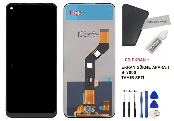 Tecno Spark 7T PRO Lcd Ekran Dokunmatik Orijinal Kalite + B-7000 + TAMİR SETİ ürün görseli 1