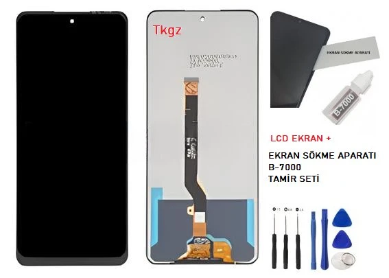 Tecno Pova 3 Lcd Ekran Dokunmatik Orijinal Kalite + B-7000 + TAMİR SETİ ürün görseli 1