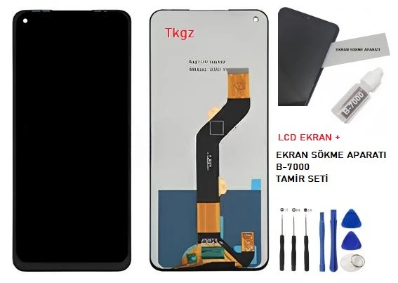 Tecno Spark 6 Lcd Ekran Dokunmatik Orijinal Kalite + B-7000 + TAMİR SETİ ürün görseli 1