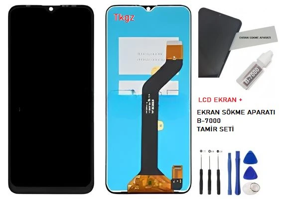 Tecno Spark 7T Lcd Ekran Dokunmatik Orijinal Kalite + B-7000 + TAMİR SETİ ürün görseli 1