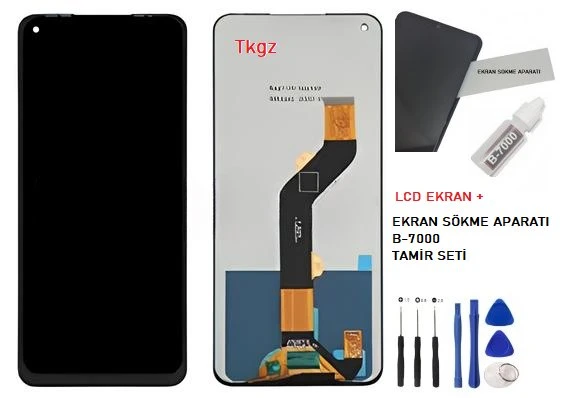 Tkgz Tecno Pova Lcd Ekran Dokunmatik Orijinal Kalite + B-7000 + TAMİR SETİ ürün görseli 1