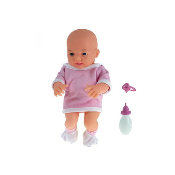 Oyuncak Bebek Roza Yeni Doğan Biberonlu Emzikli Et bebek 25 cm ürün görseli 1