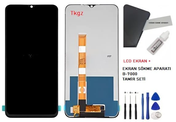 Oppo Realme C21S Lcd Ekran Dokunmatik Orijinal Kalite + B-7000 + TAMİR SETİ ürün görseli 1