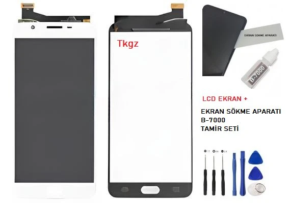 Samsung Galaxy J7 PRİME - SM-G610F Lcd Ekran Dokunmatik Orijinal Kalite BEYAZ + B-7000 + TAMİR SETİ ürün görseli 1