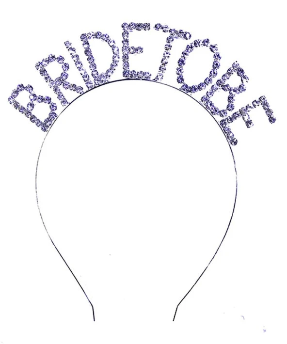 Kristal Taşlı Gümüş Renk Bride To Be Gelin Tacı ürün görseli 1