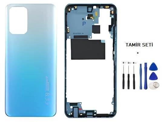 Xiaomi Redmi NOTE 10S  FULL KASA Arka Kapak Takım MAVİ - TAMİR SETİ ürün görseli 1