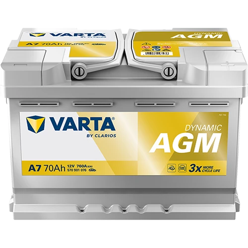 Varta Akü 12V 70 Ah Amper 760A CCA Start&Stop Dynamic AGM A7 ürün görseli 1