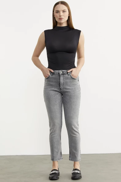 Straight Comfort Fit Jean Pantolon - Açık Gri ürün görseli 1