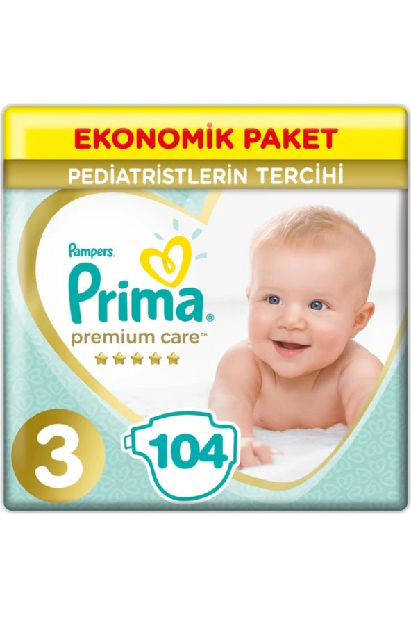Prima Bebek Bezi Premium Care 3 Beden 104 Adet ürün görseli 1