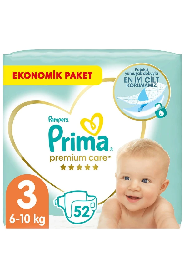 Prima Bebek Bezi Premium Care 3 Beden 52 Adet ürün görseli 1