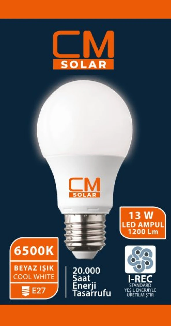 CMSOLAR 13w Led Ampul E27 Duy 6500K Beyaz Işık ürün görseli 1
