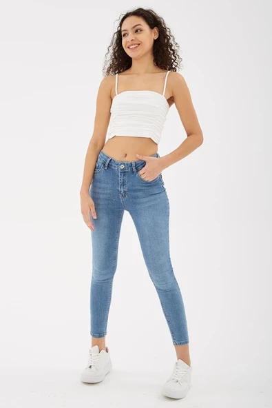 FASHION FRIENDS KADIN DENİM PANTOLON 23K0565K1 ürün görseli 1