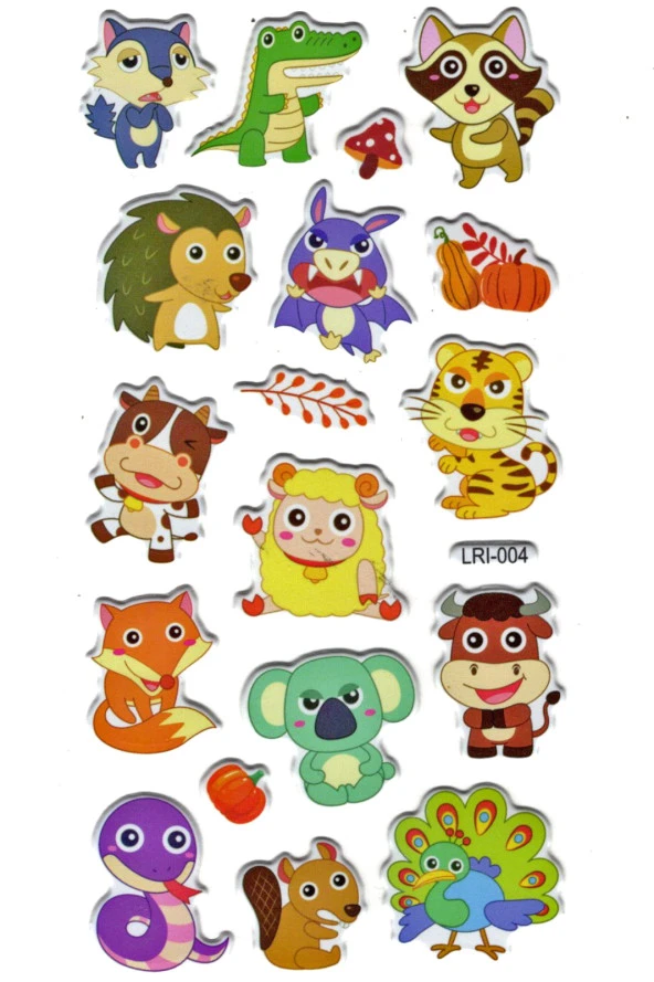 Sticker Kabartmalı Stiker Defter Planlayıcı Etiket (Lrı004)-17x9 cm- Şirin Hayvanlar ürün görseli 1