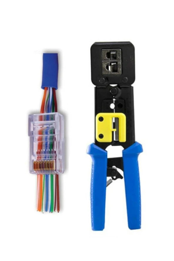 Ez Rj45 Rj11 Rj12 Cat5 Cat6 Yeni Nesil Konnektör Lüx Kolay Sıkma Pensesi 10 Adet Yeni Nesil Jak ürün görseli 1