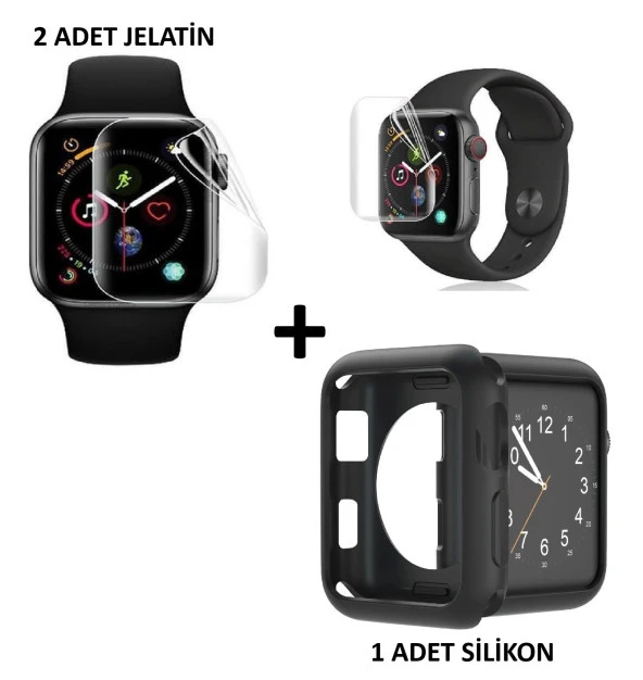 TFY Store Watch 9 41mm Uyumlu 2 Adet Şeffaf koruyucu Nano Jelatin+Silikon Kılıf Tam koruma ürün görseli 1