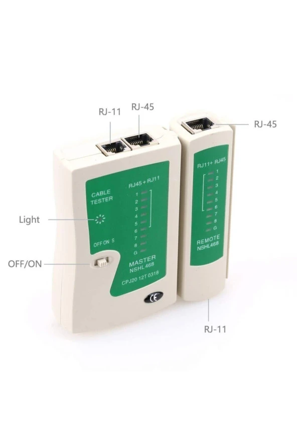 RJ45 RJ11 Cat5/6 ADSL Telefon Network Kablo Test Cihazı ürün görseli 1