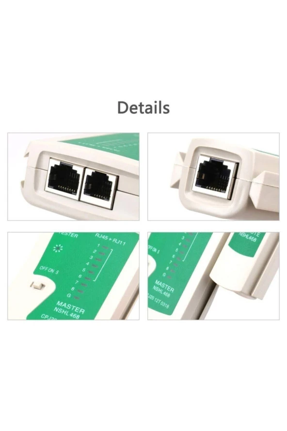 Rj45 Rj11 Uyumlu Kablo Test Cihazı Cat5 Cat6 Lan Kablosu Kablo Test Cihaz ürün görseli 1