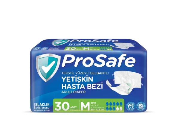 Prosafe Belbantlı Orta Boy (M) Hasta Bezi 30'lu ürün görseli 1