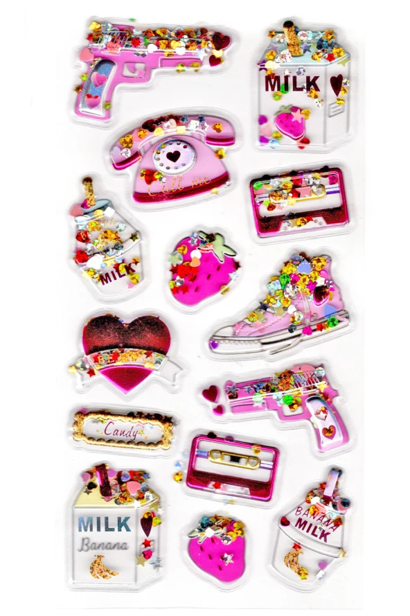 Sticker Kabartmalı Stiker Defter, Planlayıcı Etiket (pullu-807) - 17X9 cm - Telefon Milk ürün görseli 1