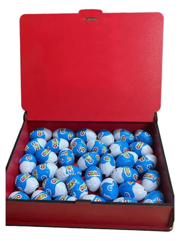 Ozmo Mini Yumurta ( 35 Adet ) Kırmızı Ahşap Hediye Kutusu Yumurta Sevdiklerinize Hediye Ozmo Mini Eggs Kırmızı Ahşap Kutulu ürün görseli 1