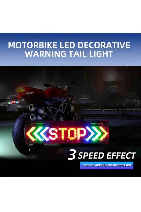 Motosiklet Led Stop Lamba Led Fren Lamba 3 Modlu Led Fren Sinyal Lambası Led Far ürün görseli 1