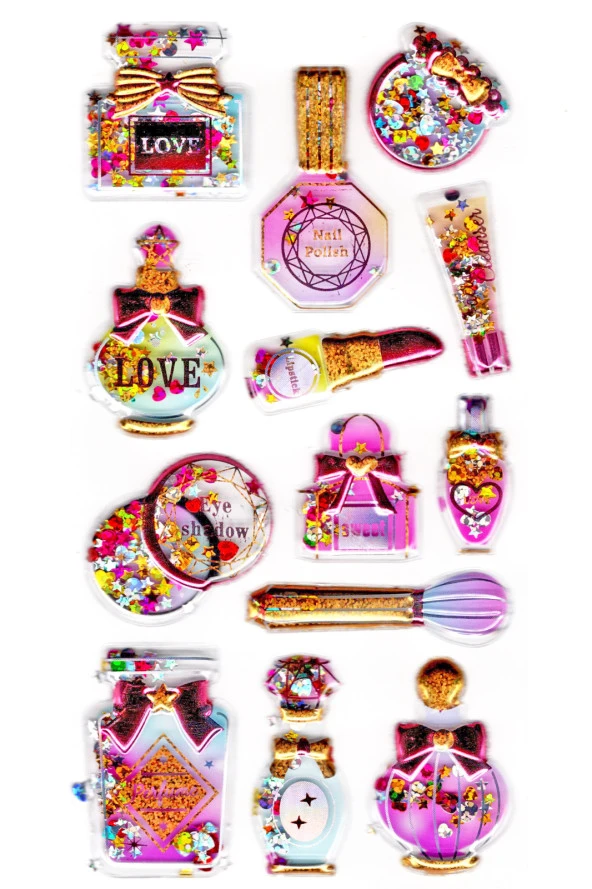 Sticker Kabartmalı Sticker Defter, Planlayıcı Etiket (pullu-812) - 17x9 cm - Parfüm Makyaj ürün görseli 1
