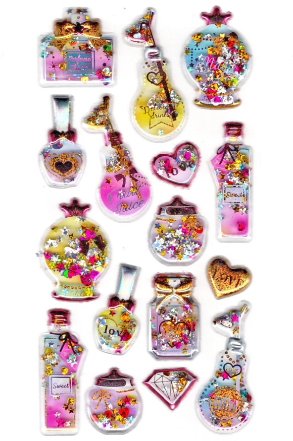 Sticker Kabartmalı Sticker Defter, Planlayıcı Etiket (pullu-813) - 17x9 cm - Parfüm Oje ürün görseli 1