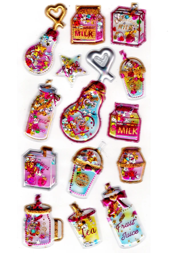 Sticker Kabartmalı Sticker Defter, Planlayıcı Etiket (pullu-815)-17x9 cm - Pullu içecek ürün görseli 1