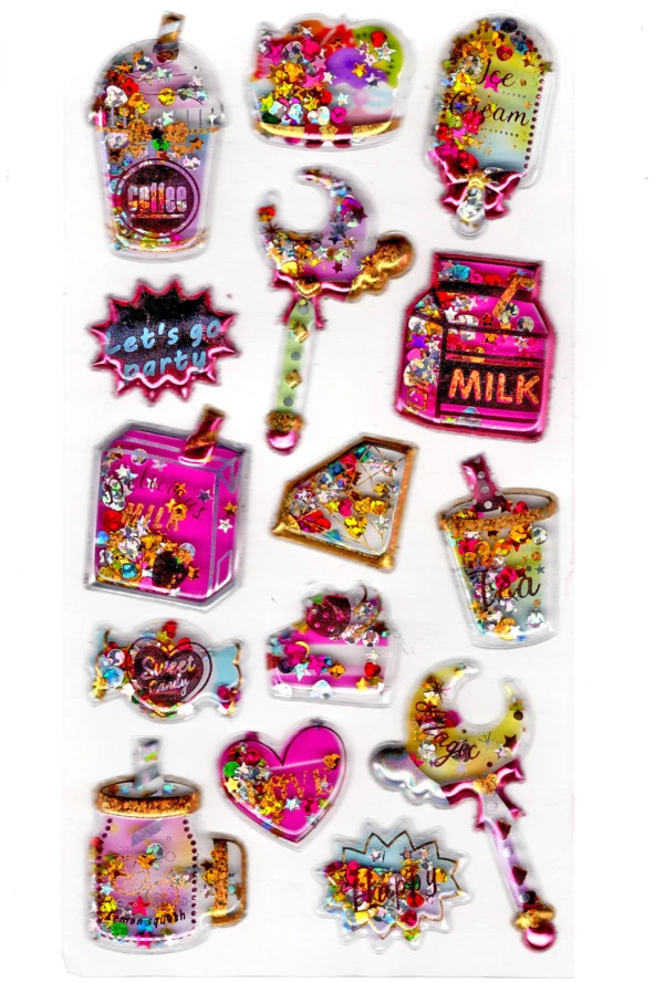 Sticker Kabartmalı Sticker Defter, Planlayıcı Etiket (pullu-817) - 17X9 cm - içecek parti ürün görseli 1