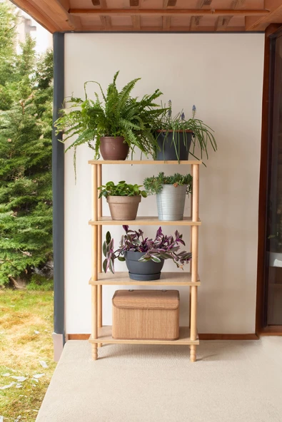 Concept 3 Raflı Organizer Balkon Banyo Kitaplık Mutfak Dolabı Ofis Düzenleyici Ahşap Nature ürün görseli 1