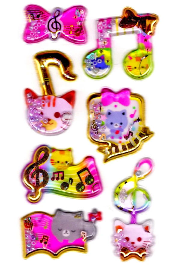 Sticker Kabartmalı Stiker Defter, Planlayıcı Etiket (sulu-907)-14x8 cm - Sulu Nota Kedi ürün görseli 1