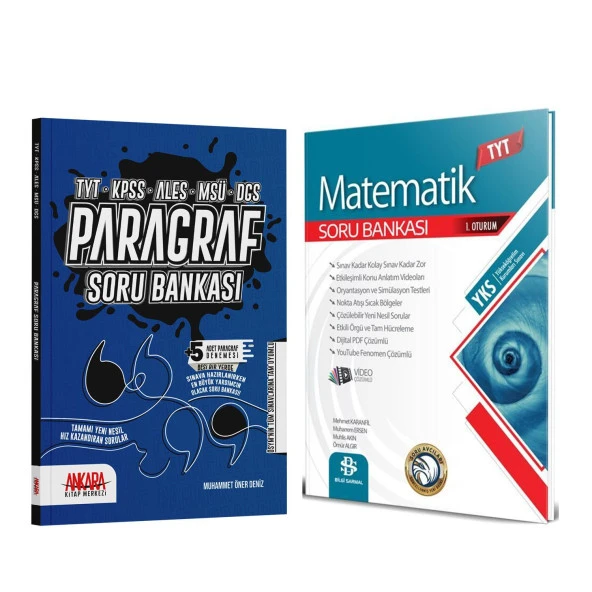 Bilgi Sarmal TYT Matematik ve Ankara Kitap Merkezi Paragraf Soru Bankası Seti 2 Kitap ürün görseli 1