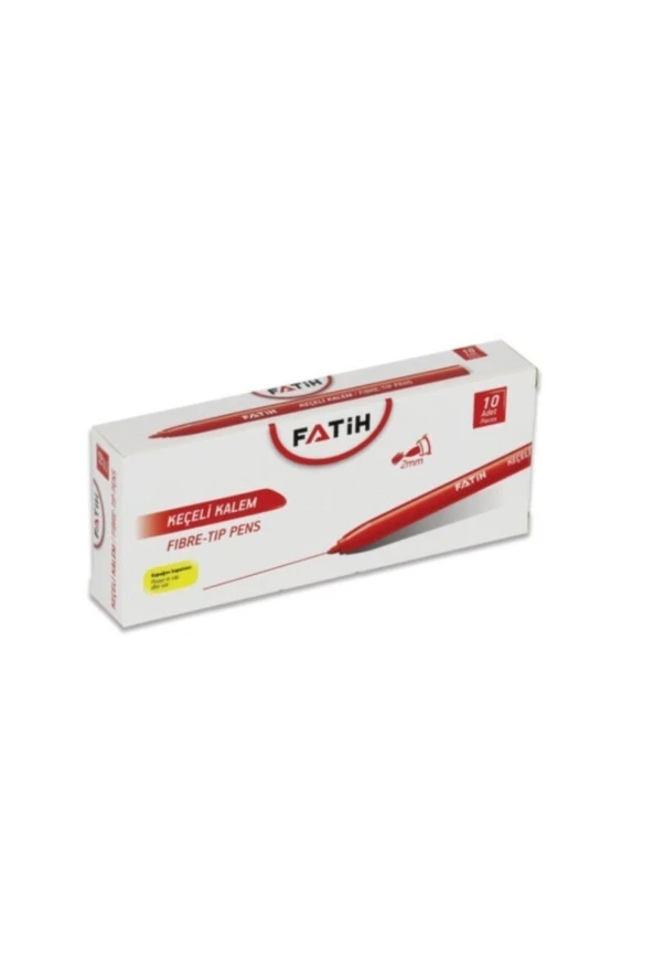 Fatih Keçeli Boya Kalemi Ofis Tipi Kırmızı (10 Lu Paket) ürün görseli 1